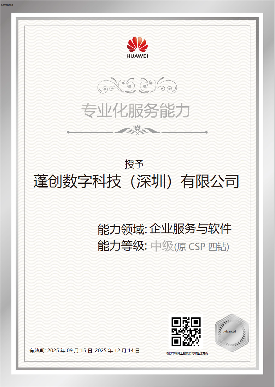 企业服务与软件中级服务认证